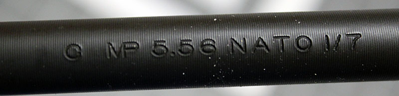 AR-15 barrel engraving: Q MP 5.56 NATO 1/7